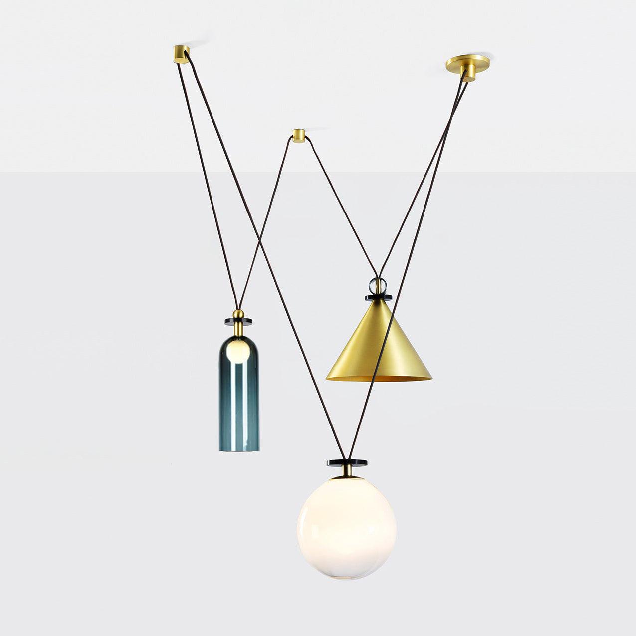 Metal Geometric Pendant Light 11.8 in Modular Ceiling Indoor Hanging Lamp | Thomler