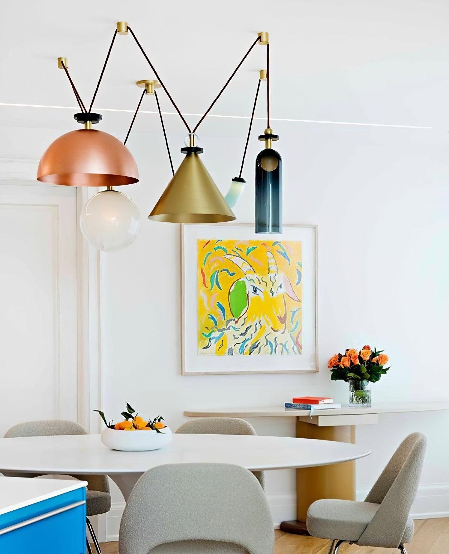 Metal Geometric Pendant Light 11.8 in Modular Ceiling Indoor Hanging Lamp | Thomler