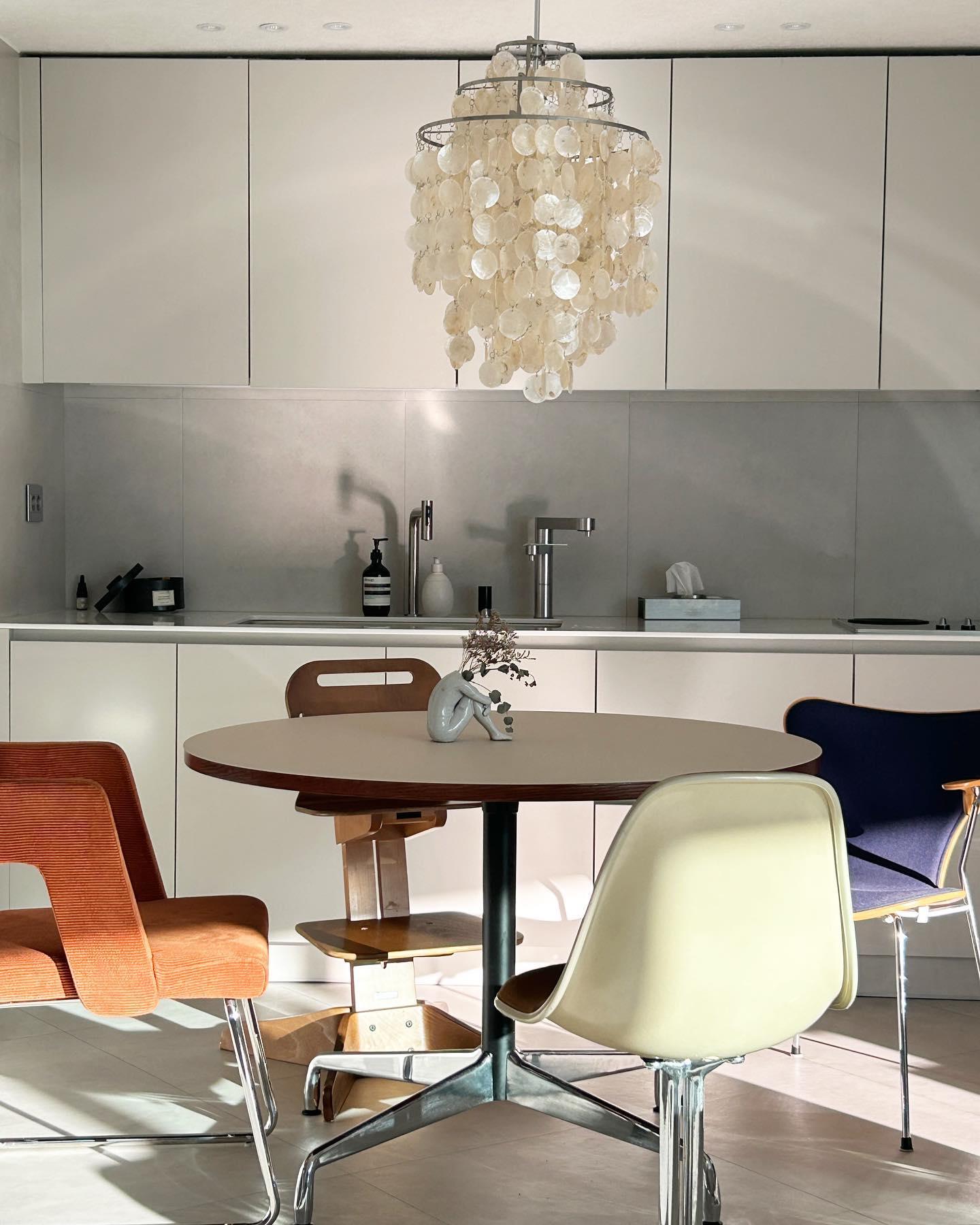 Cascading Shell Pendant Light Fixture Chrome Finish 28 Inches Adjustable Hanging Ceiling Lamp for Dining Room Kitchen Island Open Living Spa | Thomler