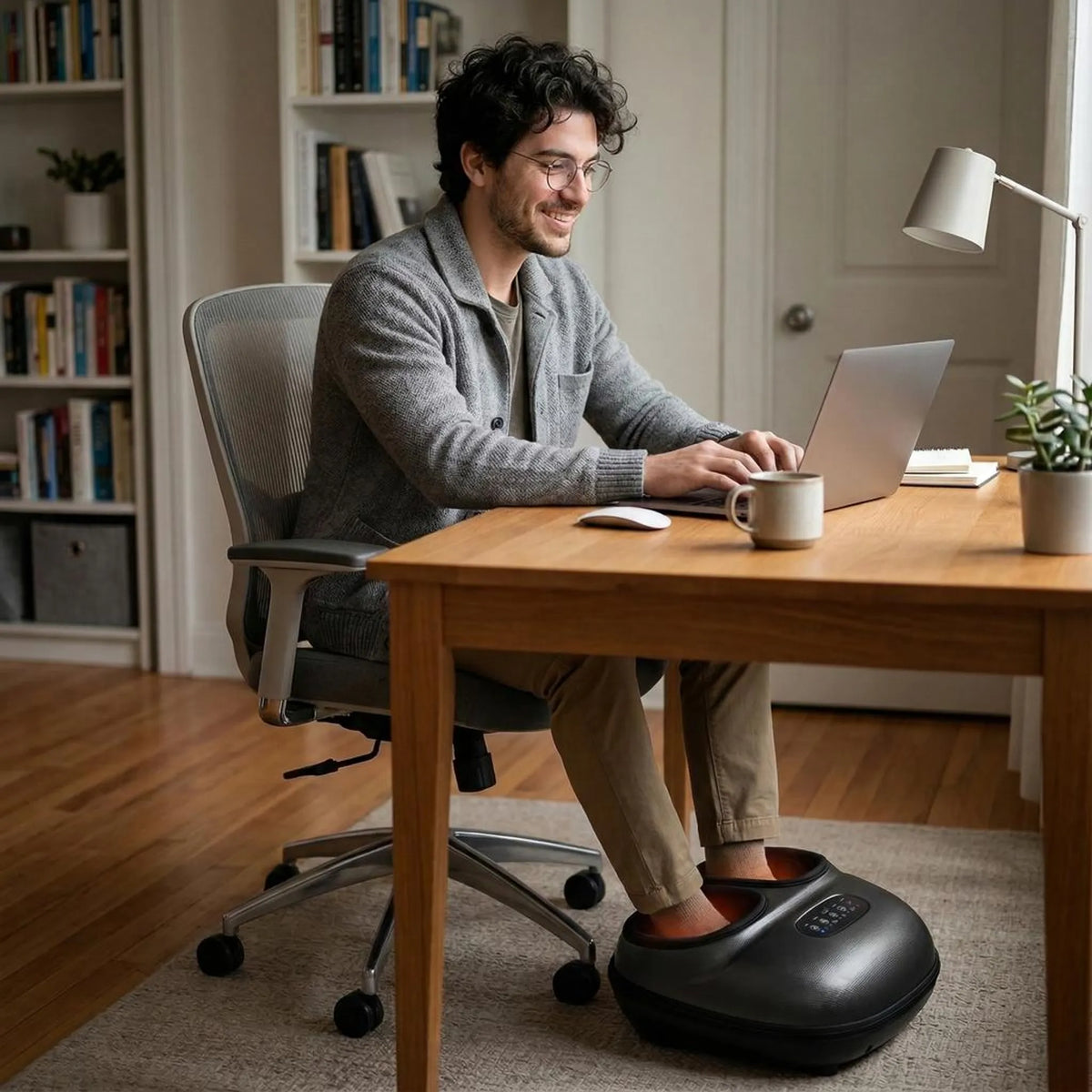 Electric Foot Massager with Rotating Nodes, Dual Heat Settings & Air Pressure for Home Relaxation After Work | Thomler