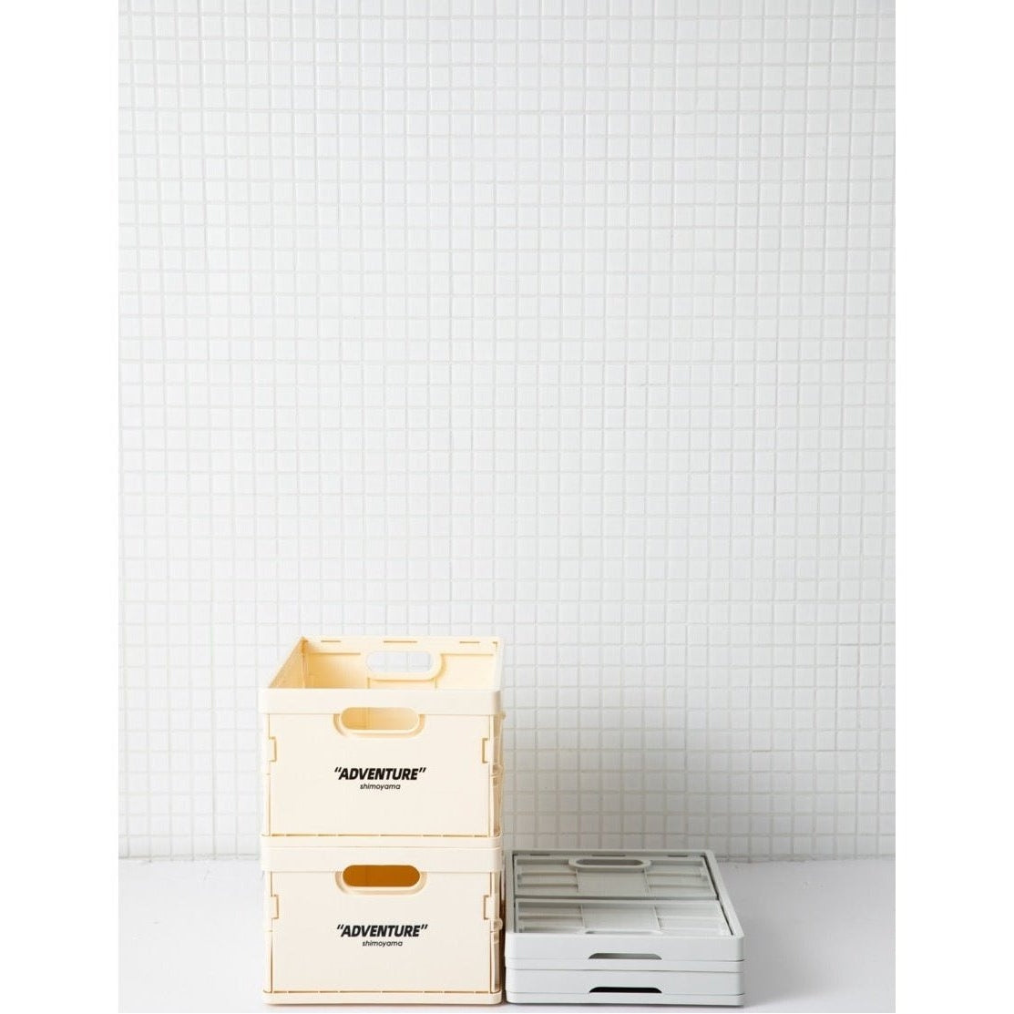 Storage Crate Polypropylene 34.8 cm Foldable Stackable Grey Home Office Document Organiser A4 Folding Storage Box | Thomler