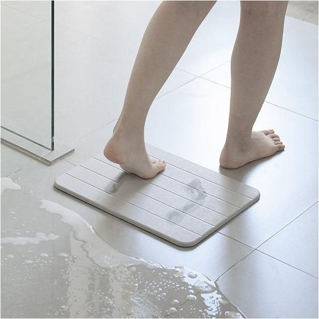 Bath Mat Natural Diatomite Stone 60.0 cm Grey Quick Dry Bathroom Anti Mould Moisture Absorbing Floor Mat | Thomler