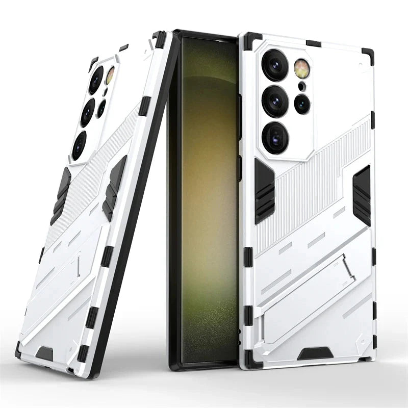 Rugged Protective Phone Case with Built-In Stand for Samsung Galaxy S21-S26 Series – Heavy-Duty Drop Defense, Camera Guard, Anti-Fingerprint | Thomler