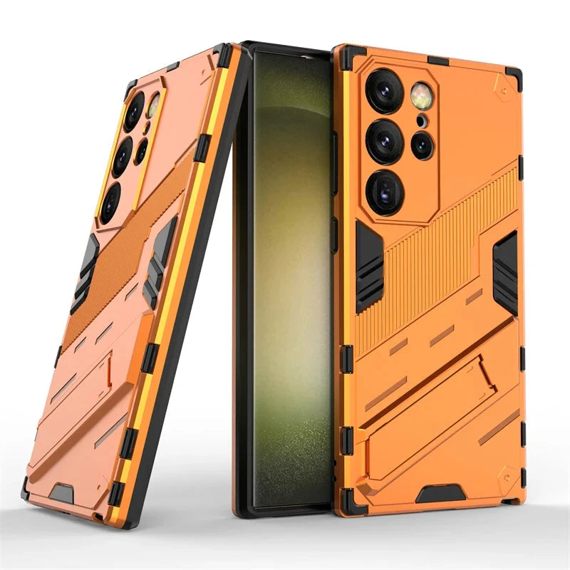 Rugged Protective Phone Case with Built-In Stand for Samsung Galaxy S21-S26 Series – Heavy-Duty Drop Defense, Camera Guard, Anti-Fingerprint | Thomler
