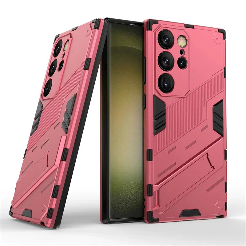 Rugged Protective Phone Case with Built-In Stand for Samsung Galaxy S21-S26 Series – Heavy-Duty Drop Defense, Camera Guard, Anti-Fingerprint | Thomler