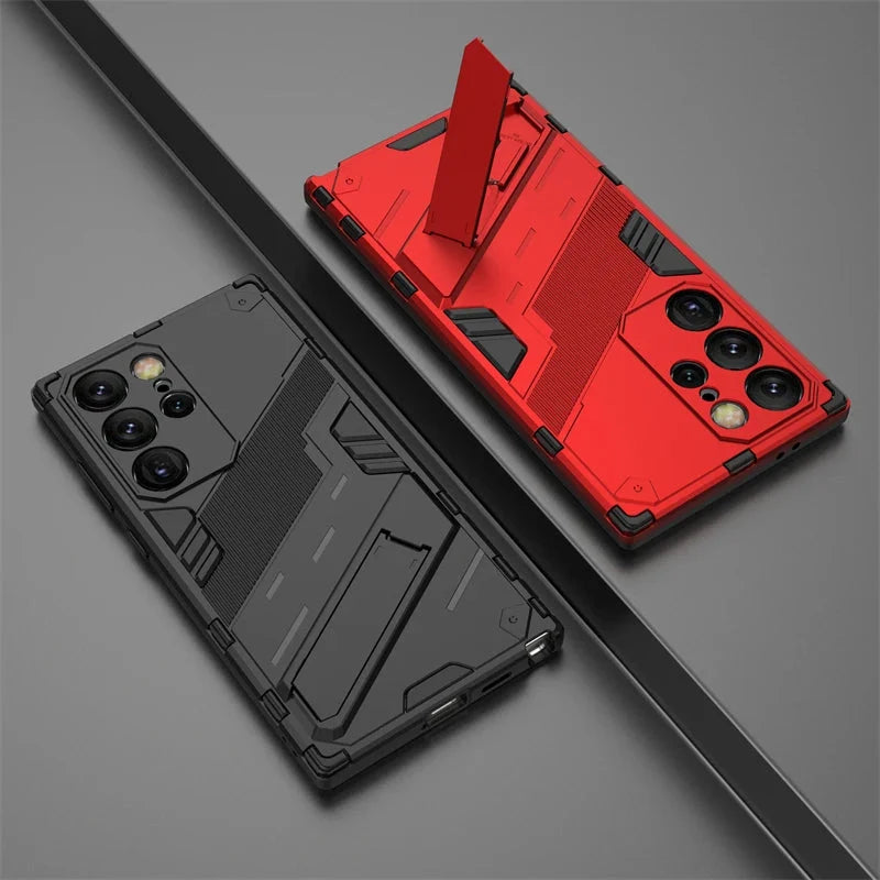 Rugged Protective Phone Case with Built-In Stand for Samsung Galaxy S21-S26 Series – Heavy-Duty Drop Defense, Camera Guard, Anti-Fingerprint | Thomler