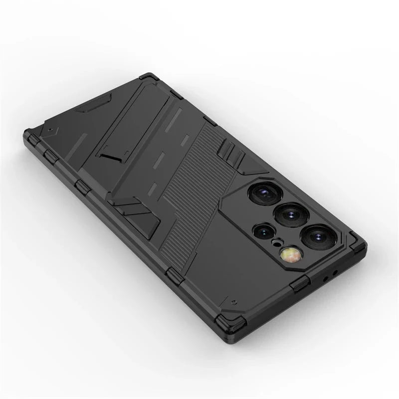 Rugged Protective Phone Case with Built-In Stand for Samsung Galaxy S21-S26 Series – Heavy-Duty Drop Defense, Camera Guard, Anti-Fingerprint | Thomler