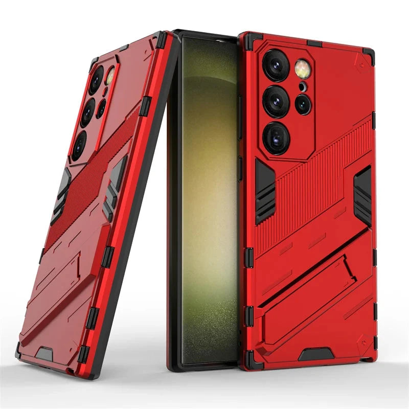 Rugged Protective Phone Case with Built-In Stand for Samsung Galaxy S21-S26 Series – Heavy-Duty Drop Defense, Camera Guard, Anti-Fingerprint | Thomler