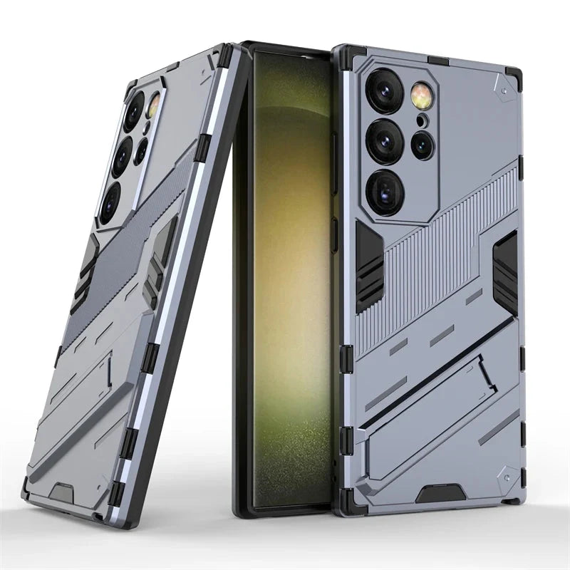 Rugged Protective Phone Case with Built-In Stand for Samsung Galaxy S21-S26 Series – Heavy-Duty Drop Defense, Camera Guard, Anti-Fingerprint | Thomler