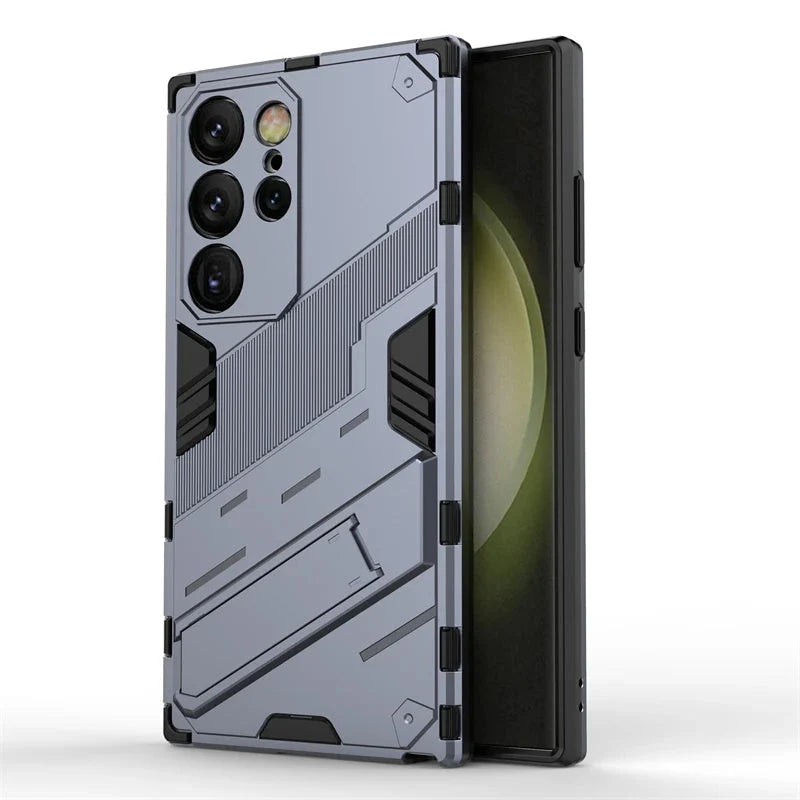 Rugged Protective Phone Case with Built-In Stand for Samsung Galaxy S21-S26 Series – Heavy-Duty Drop Defense, Camera Guard, Anti-Fingerprint | Thomler