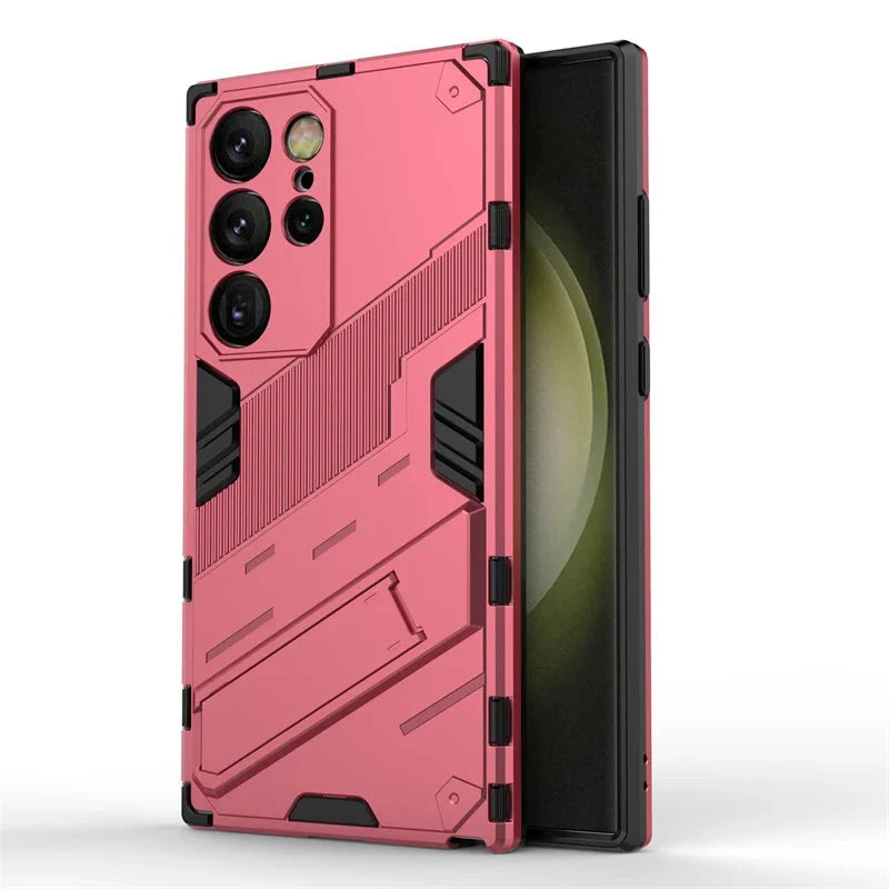 Rugged Protective Phone Case with Built-In Stand for Samsung Galaxy S21-S26 Series – Heavy-Duty Drop Defense, Camera Guard, Anti-Fingerprint | Thomler