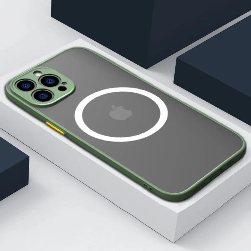Magnetic Silicone iPhone Case with Raised Edge Protection & Wireless Charging – All Models 12 to 17 | Thomler
