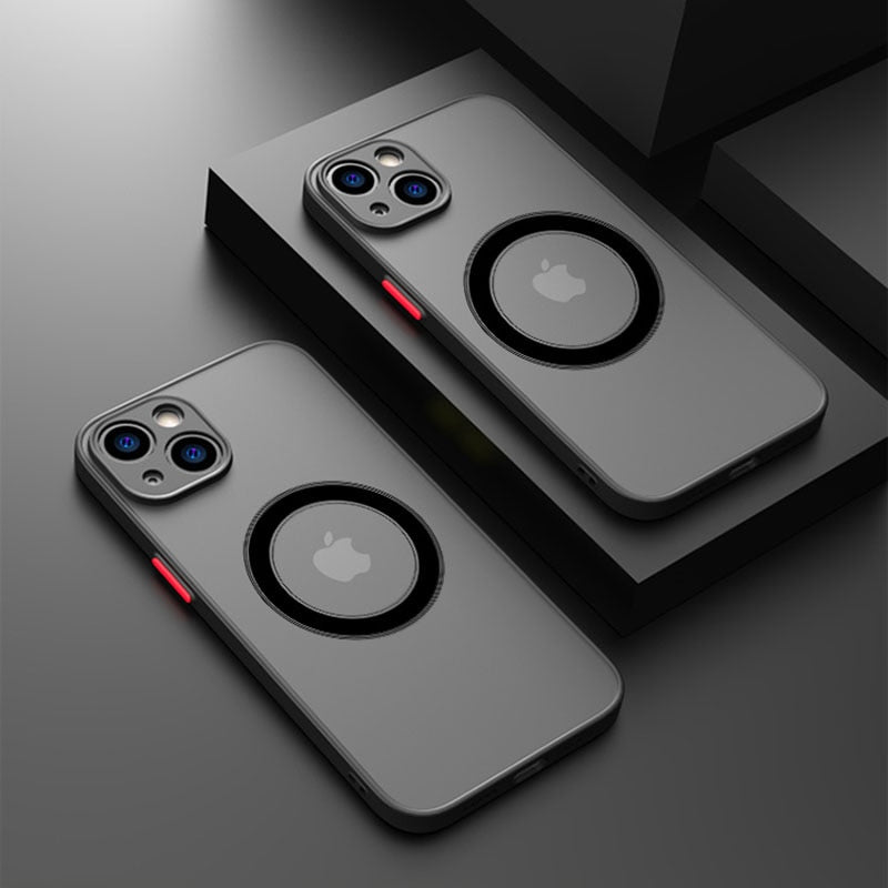 Magnetic Silicone iPhone Case with Raised Edge Protection & Wireless Charging – All Models 12 to 17 | Thomler
