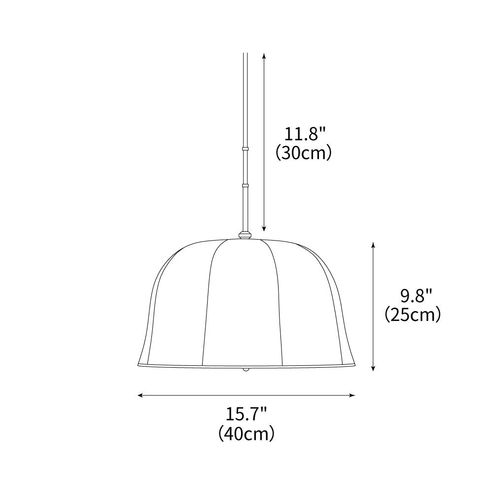 Pendant Light Linen 14.6 in Adjustable Bedroom Living Room Dining Room Hanging Lamp Vintage Style | Thomler