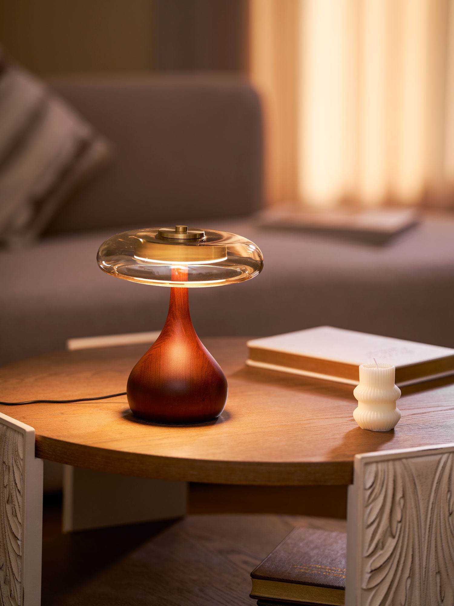 Table Lamp Glass Brass 12W 9.6 in Indoor Accent Lighting Adjustable Color Temperatures Warm Cool Neutral | Thomler