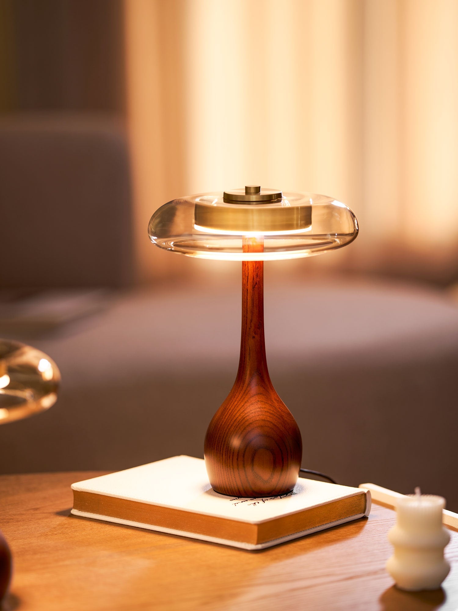 Table Lamp Glass Brass 12W 9.6 in Indoor Accent Lighting Adjustable Color Temperatures Warm Cool Neutral | Thomler