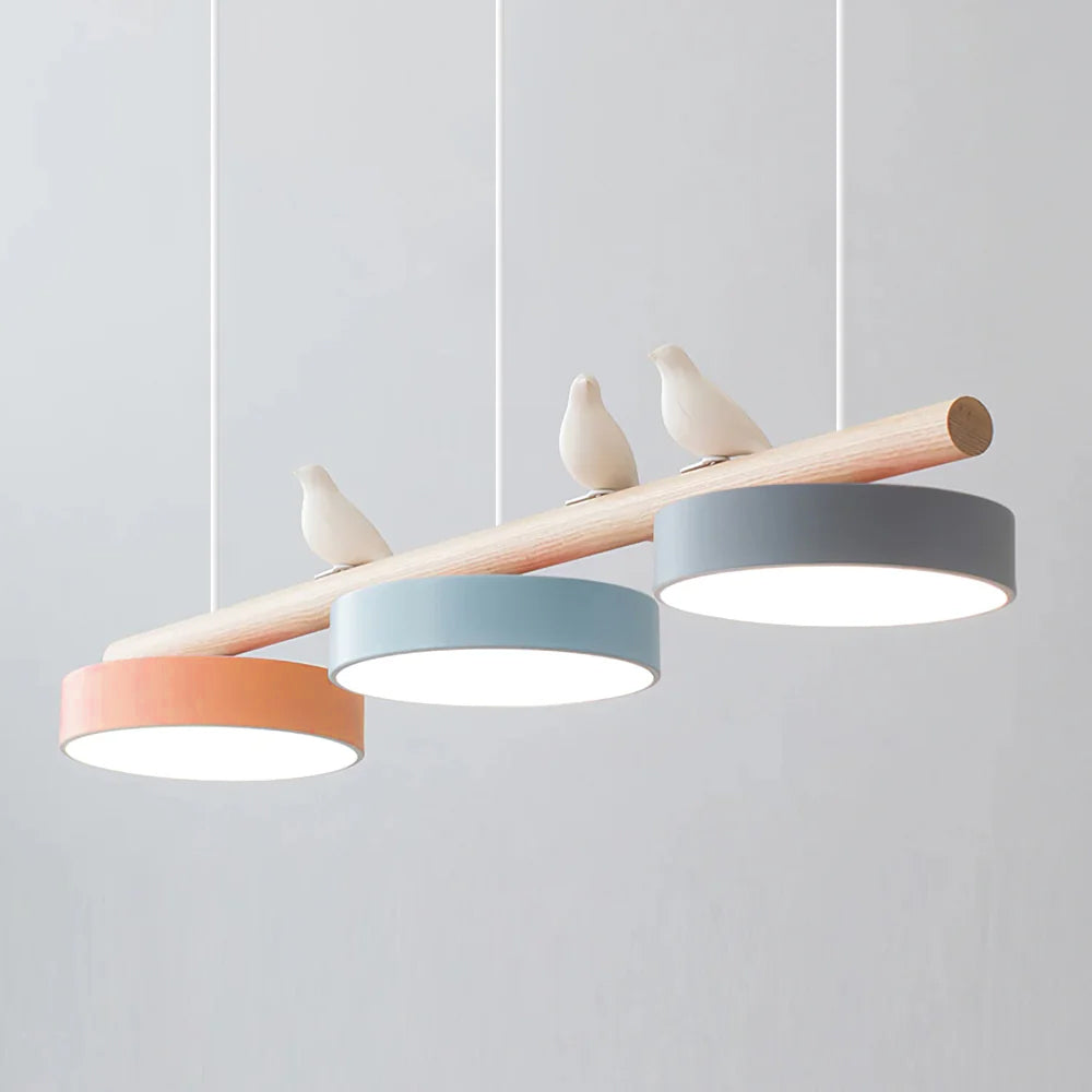 Pendant Light Metal Wood Resin 31.4 in Adjustable Indoor Ceiling Lamp | Thomler