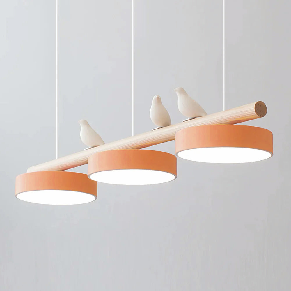 Pendant Light Metal Wood Resin 31.4 in Adjustable Indoor Ceiling Lamp | Thomler