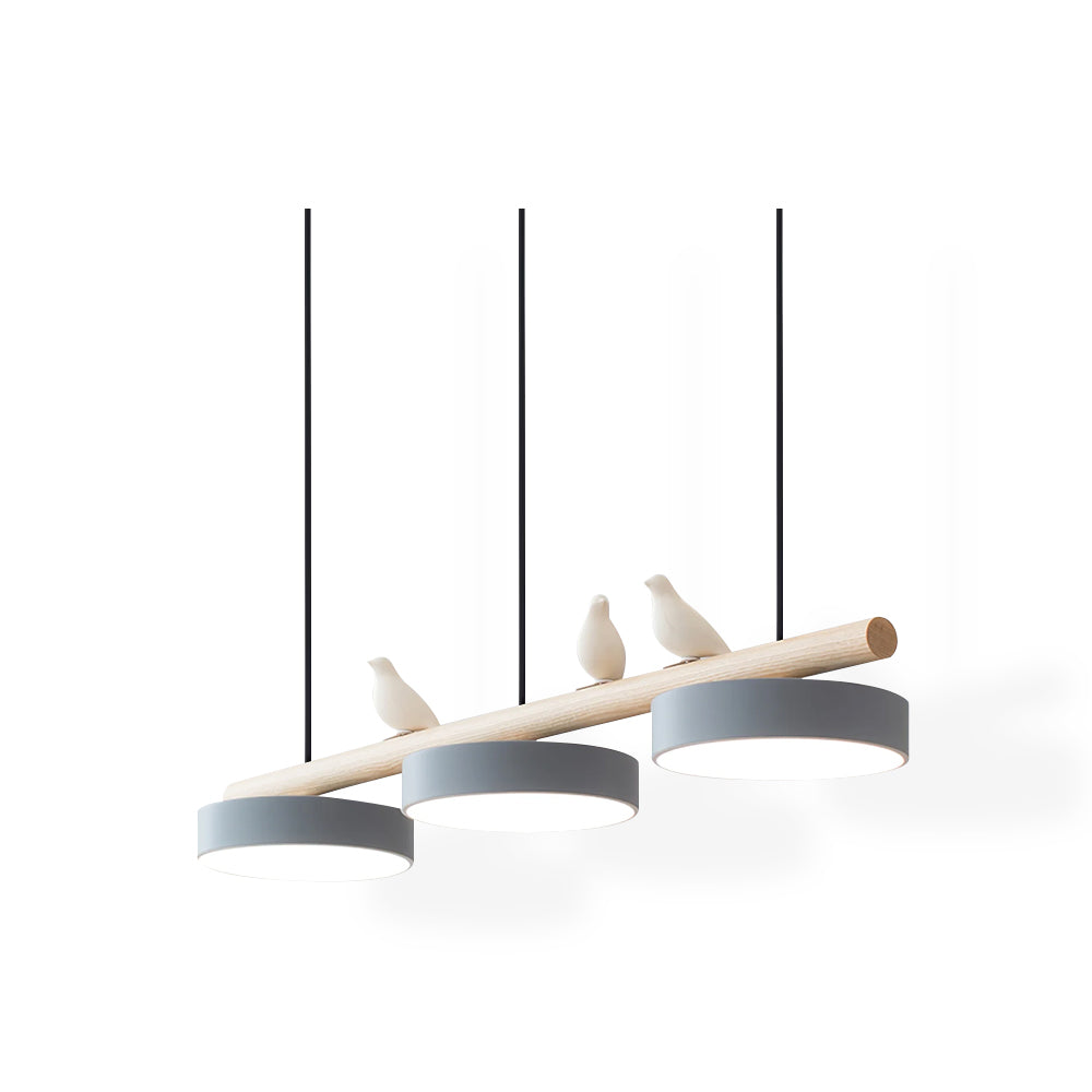 Pendant Light Metal Wood Resin 31.4 in Adjustable Indoor Ceiling Lamp | Thomler