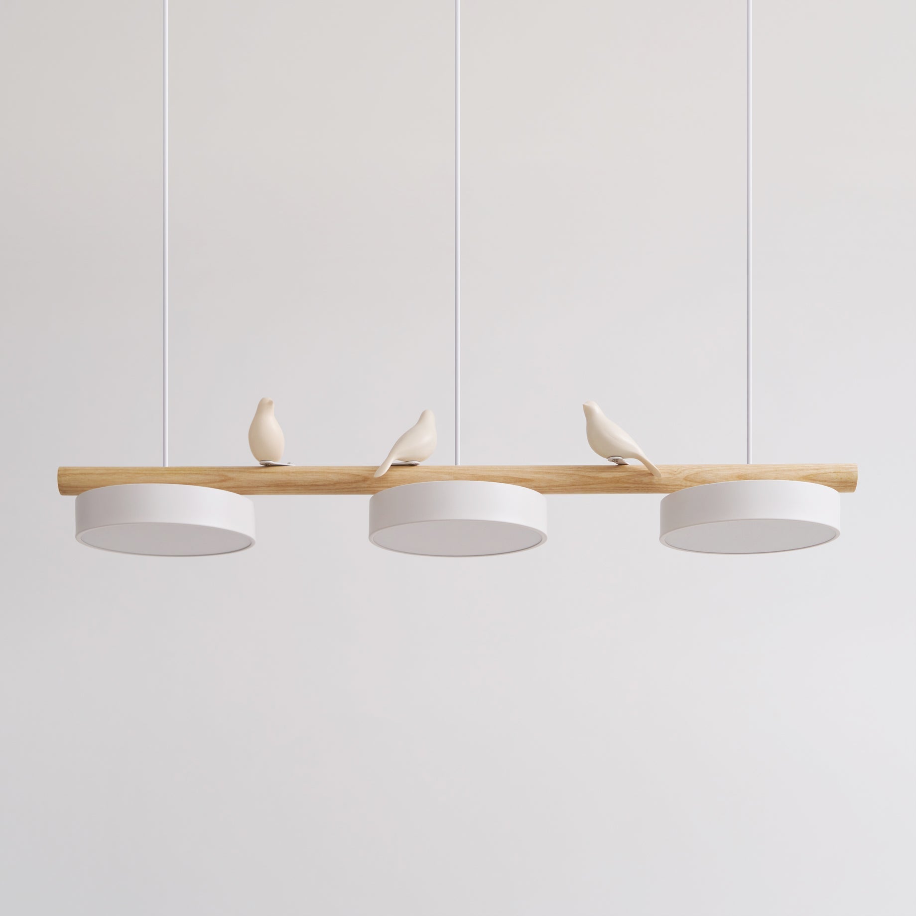 Pendant Light Metal Wood Resin 31.4 in Adjustable Indoor Ceiling Lamp | Thomler