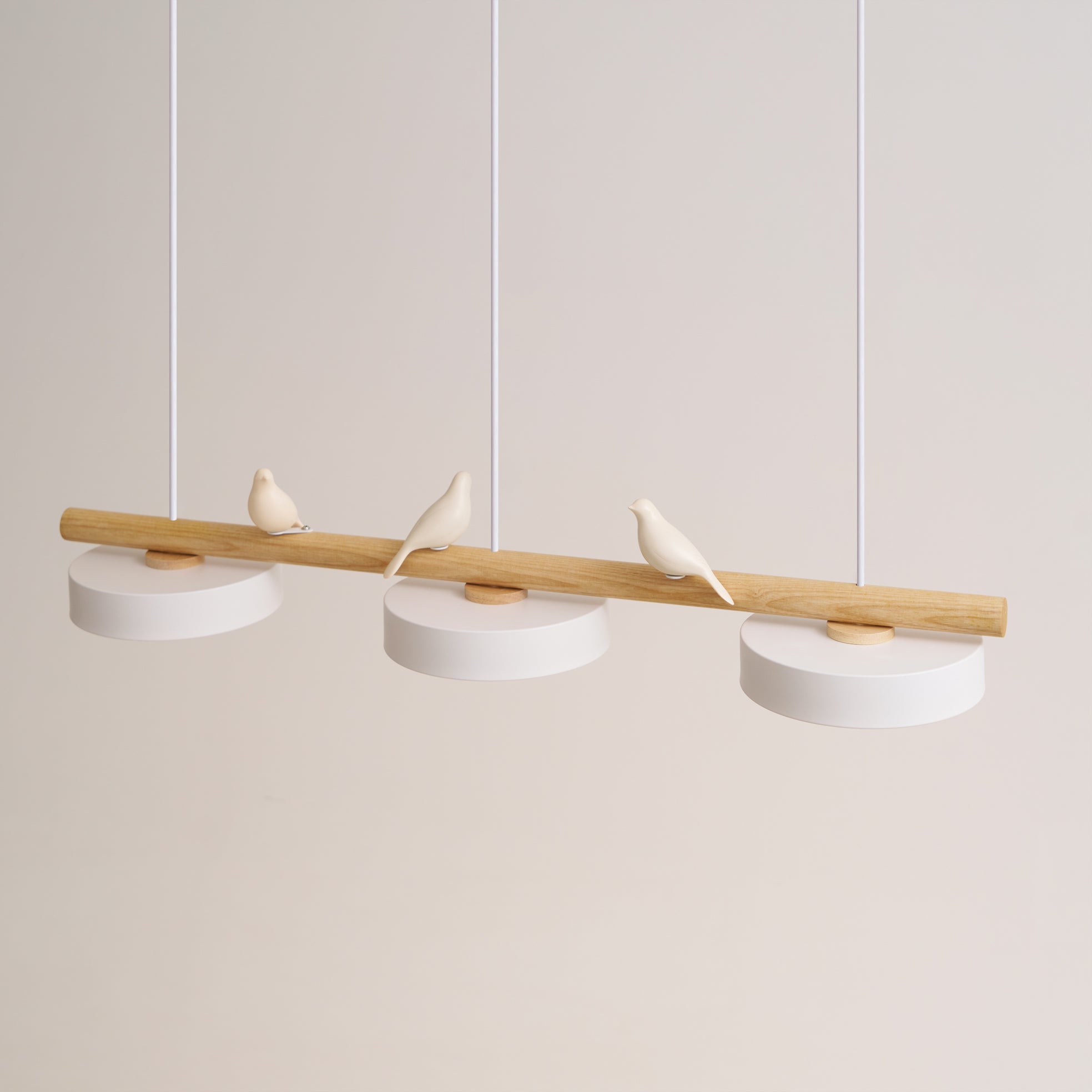 Pendant Light Metal Wood Resin 31.4 in Adjustable Indoor Ceiling Lamp | Thomler