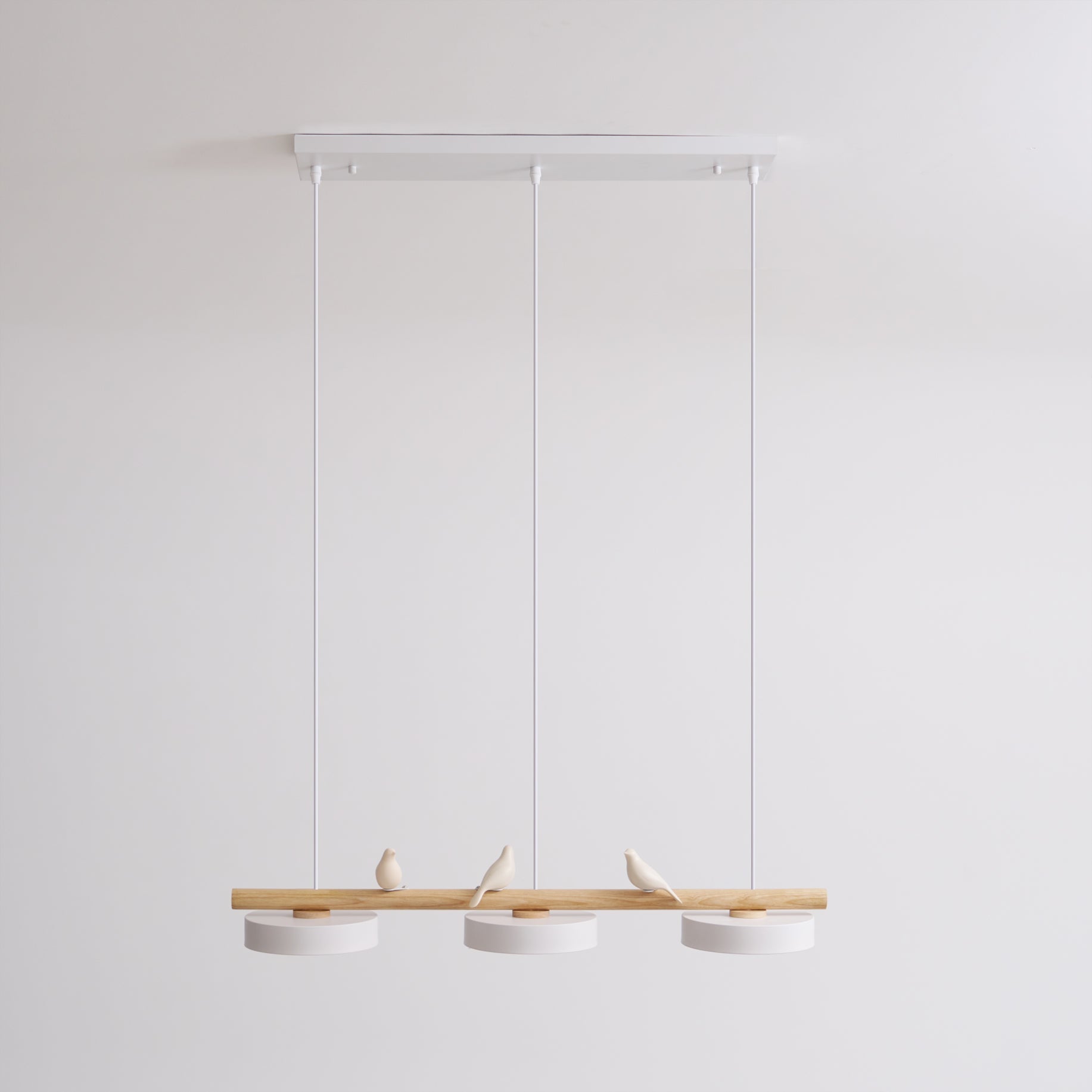 Pendant Light Metal Wood Resin 31.4 in Adjustable Indoor Ceiling Lamp | Thomler