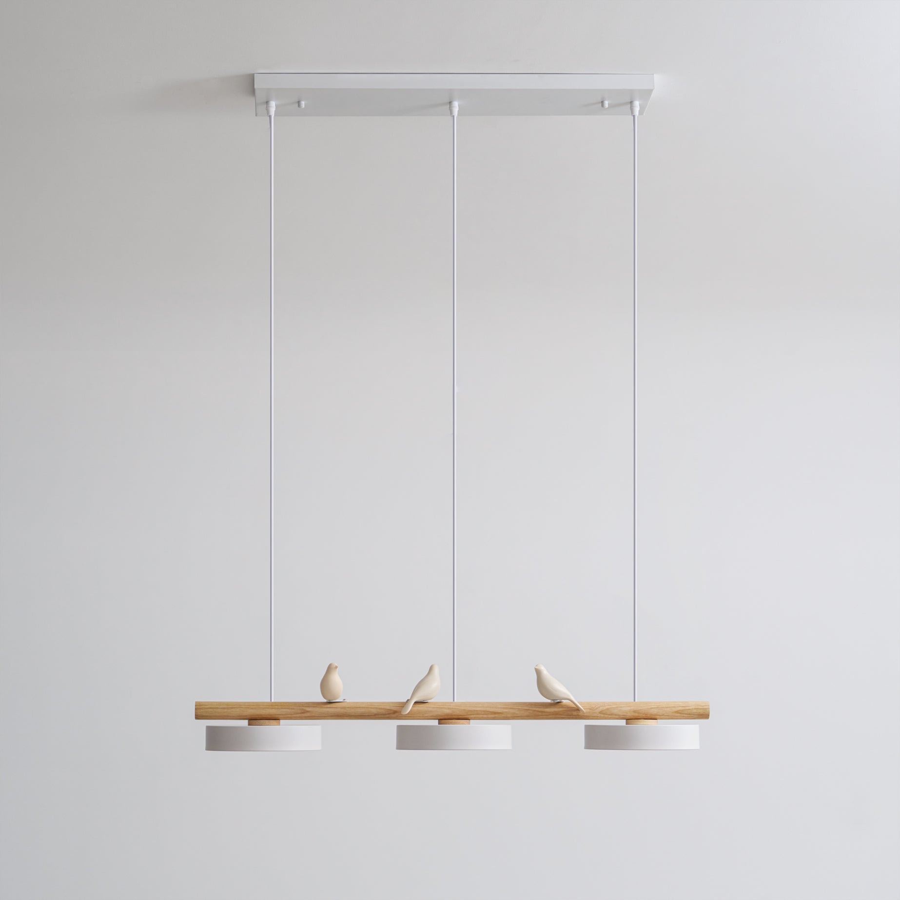 Pendant Light Metal Wood Resin 31.4 in Adjustable Indoor Ceiling Lamp | Thomler