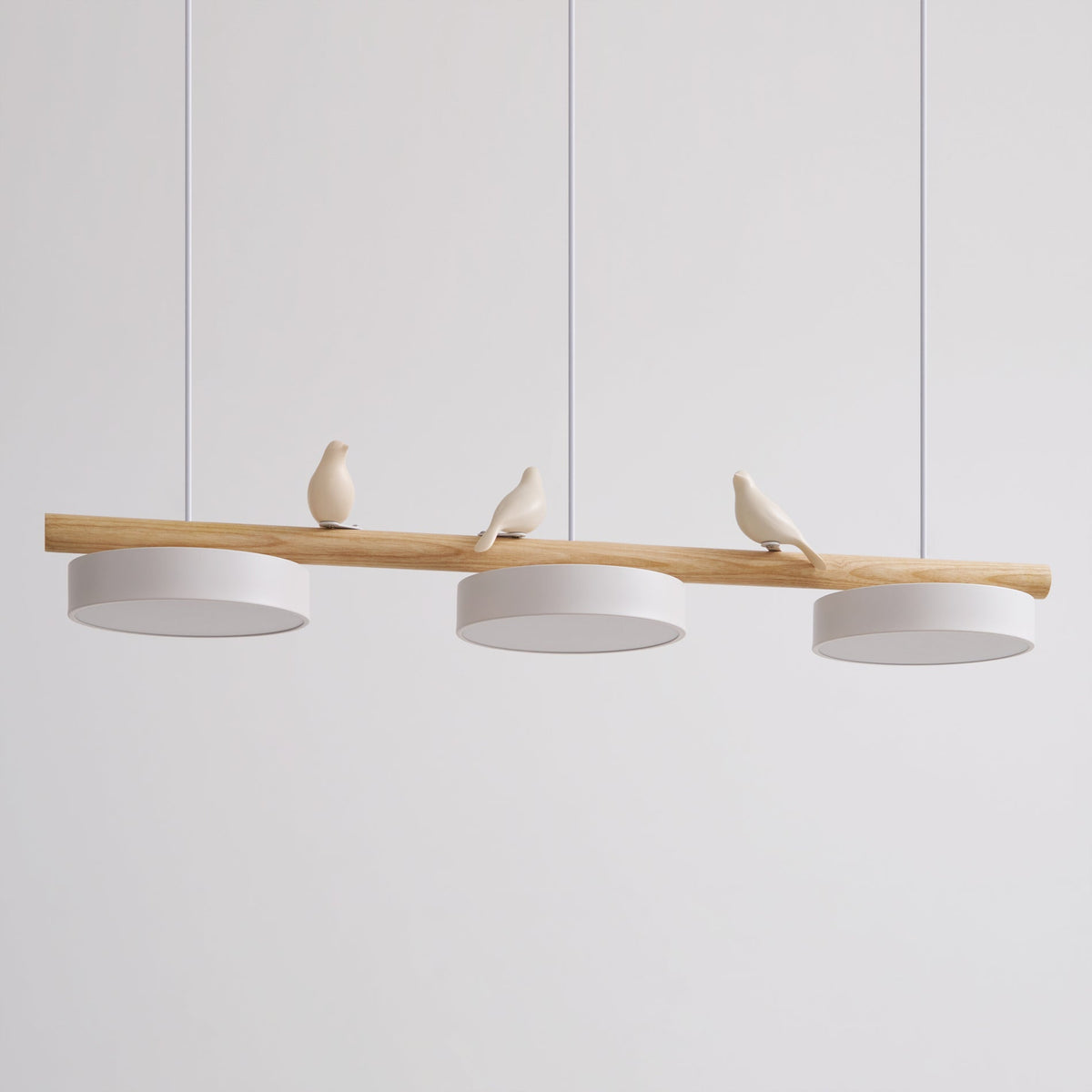 Bird Pendant Light with Adjustable Sculpture – Metal Wood Resin Modern Ceiling Lighting for Living Room Bedroom Dining Room – Dimmable LED | Thomler