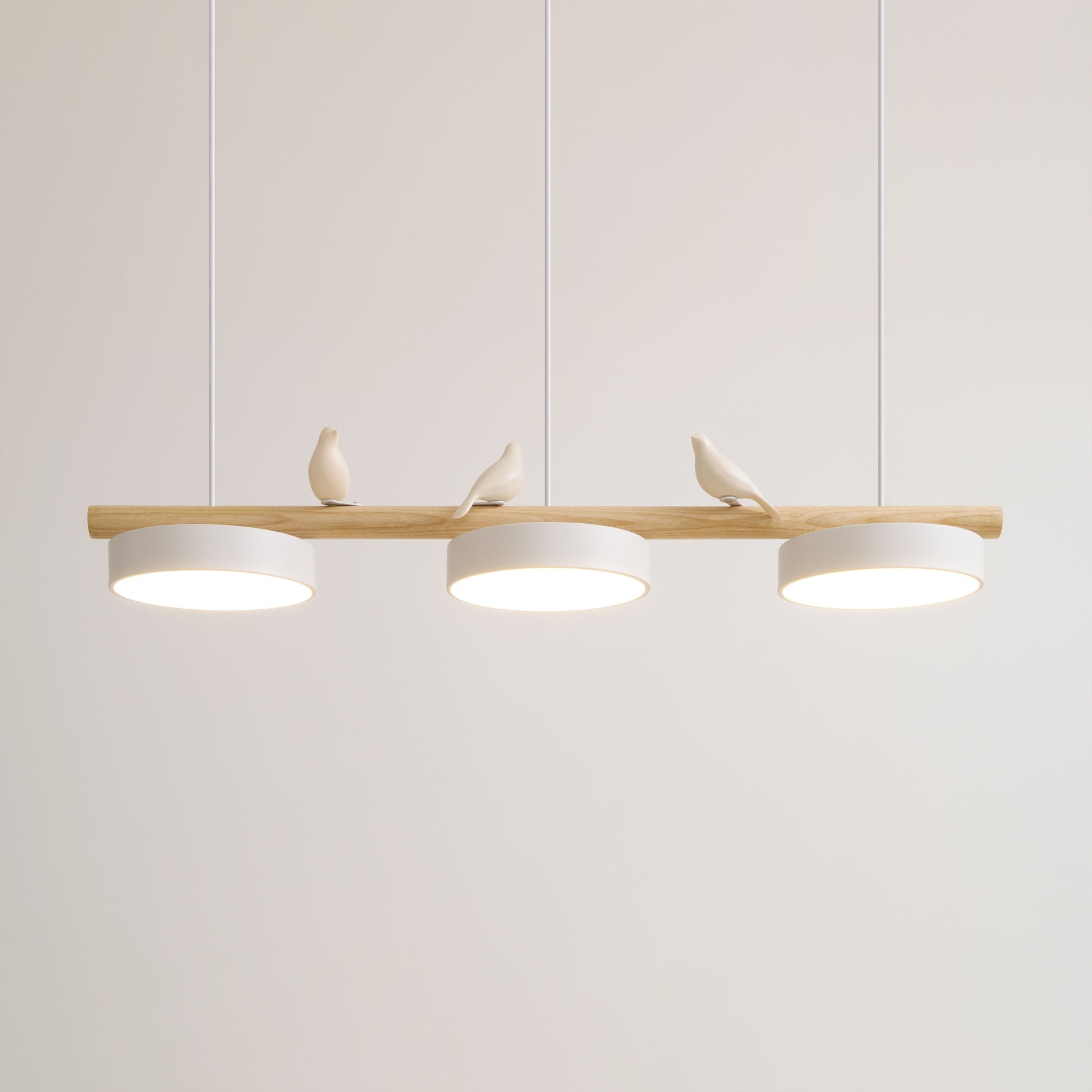 Pendant Light Metal Wood Resin 31.4 in Adjustable Indoor Ceiling Lamp | Thomler