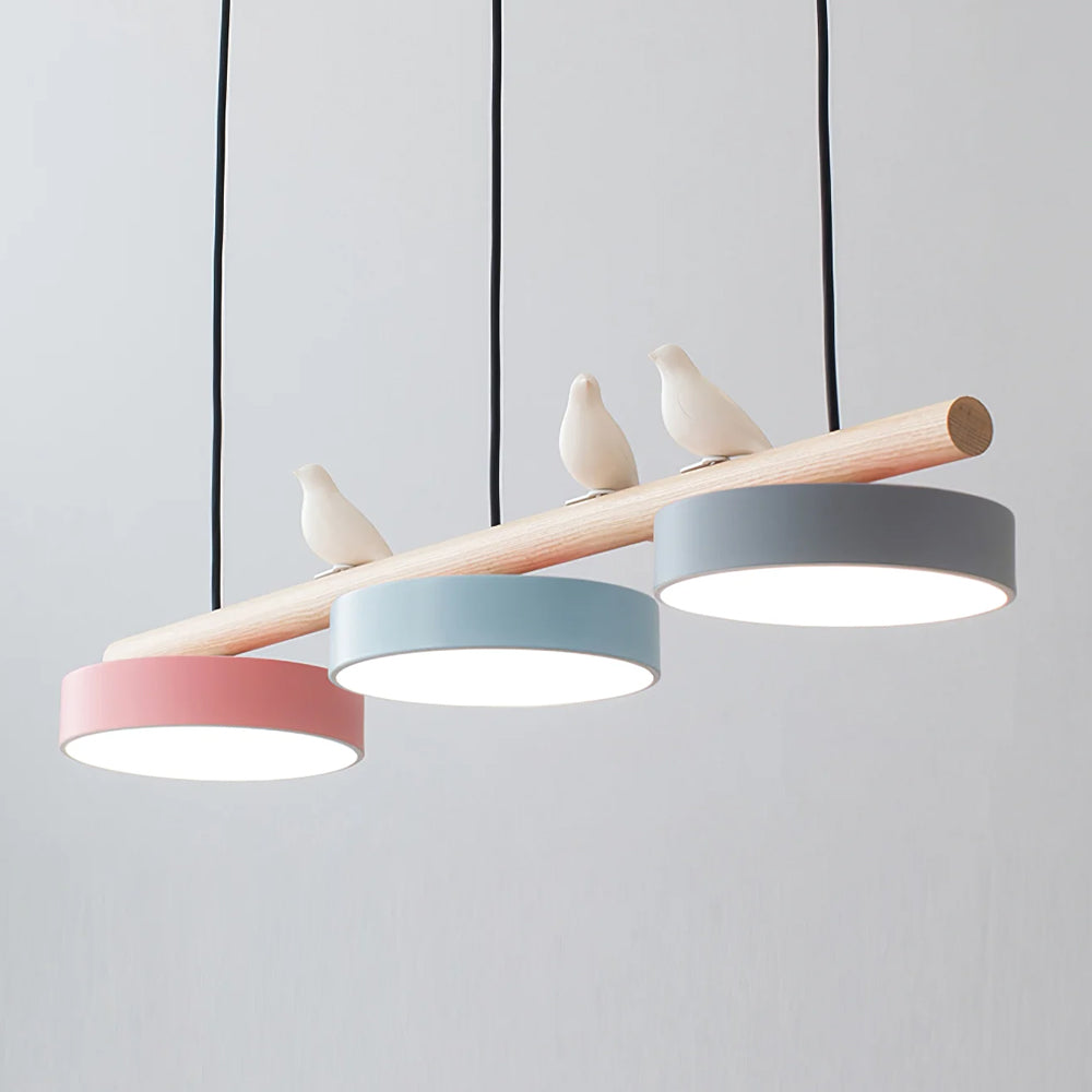 Bird Pendant Light with Adjustable Sculpture – Metal Wood Resin Modern Ceiling Lighting for Living Room Bedroom Dining Room – Dimmable LED | Thomler
