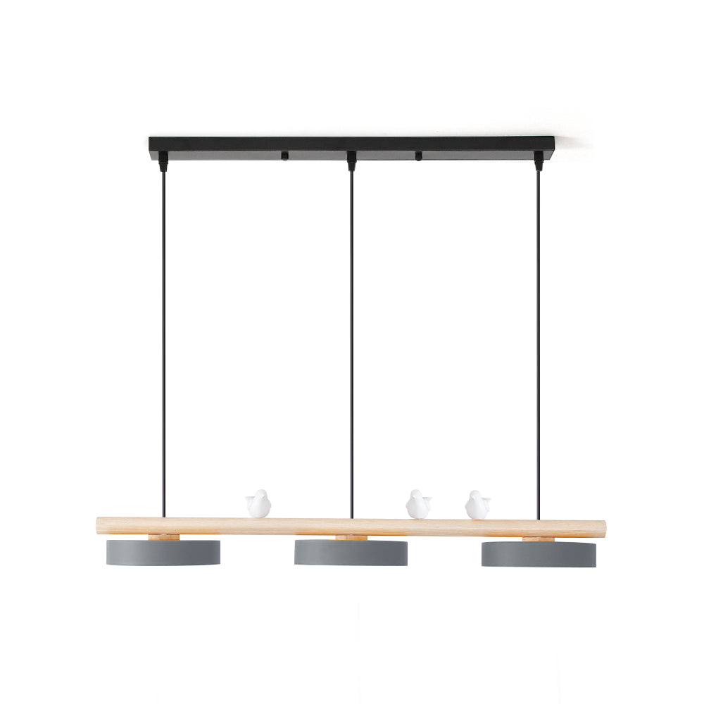 Pendant Light Metal Wood Resin 31.4 in Adjustable Indoor Ceiling Lamp | Thomler