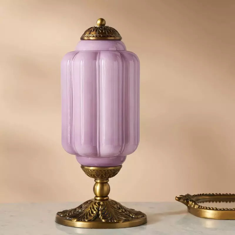 Table Lamp Opal Glass 15.7 in Vintage Desk Bedroom Nightstand Soft Glow | Thomler