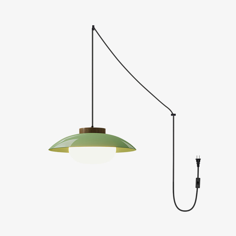 Pendant Light Plastic Wood 11 in x 5.1 in White Green Kitchen Dining Room Hanging LED Lamp | Thomler — Minimalist Modern Lighting Fixtures for Home Workspace | Thomler