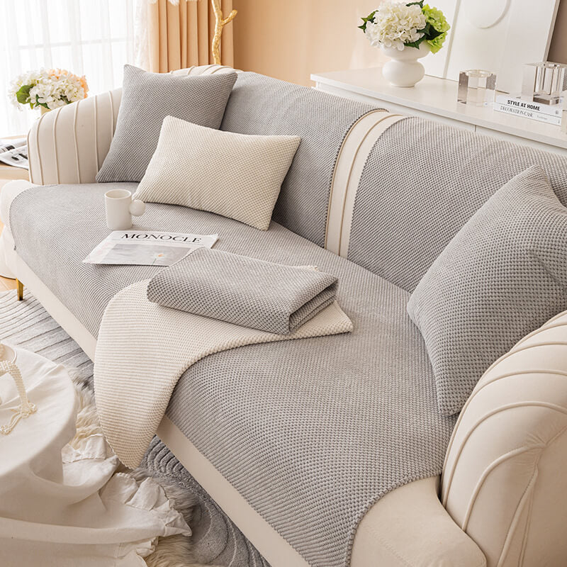 Plush Furniture Cushion Cover with Non-Slip Grip for Couch and Chair Protection | Thomler