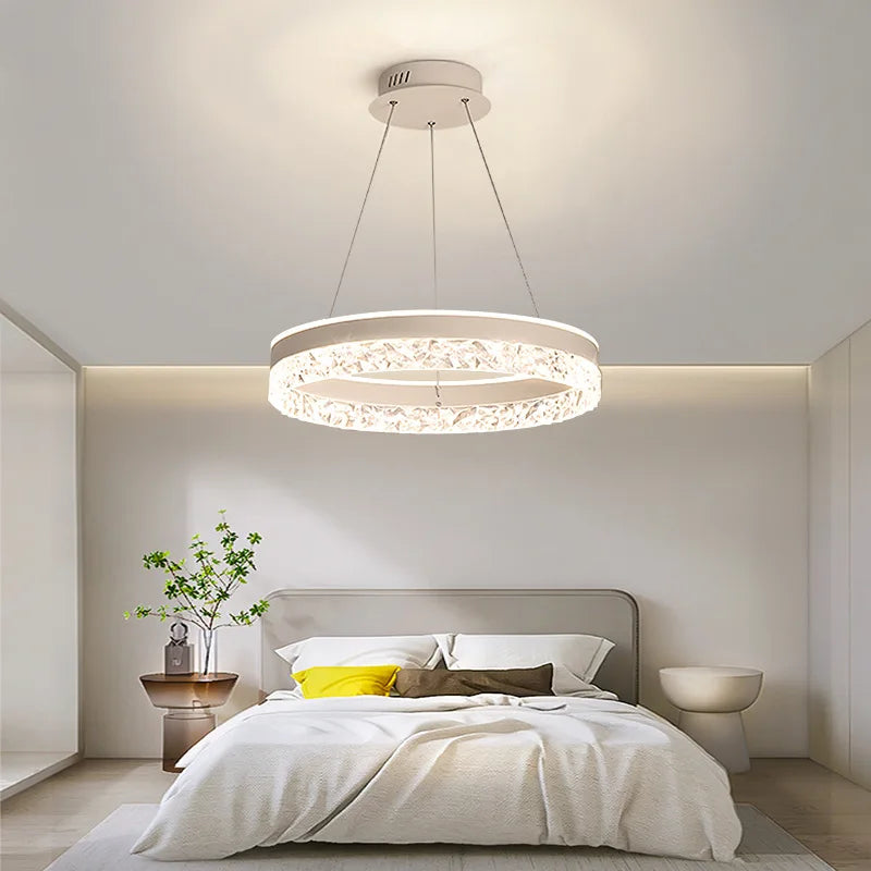 Layered Halo Ring LED Chandelier – Dimmable Multi-Tier Modern Pendant Light for Dining Room, Foyer & Living Room | Thomler