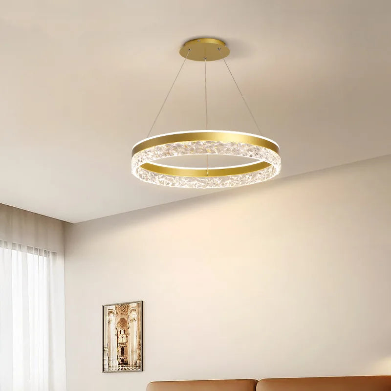 Layered Halo Ring LED Chandelier – Dimmable Multi-Tier Modern Pendant Light for Dining Room, Foyer & Living Room | Thomler