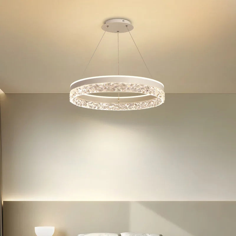 Layered Halo Ring LED Chandelier – Dimmable Multi-Tier Modern Pendant Light for Dining Room, Foyer & Living Room | Thomler