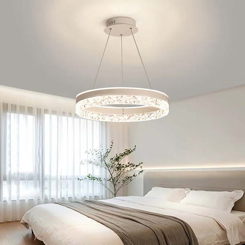 Layered Halo Ring LED Chandelier – Dimmable Multi-Tier Modern Pendant Light for Dining Room, Foyer & Living Room | Thomler