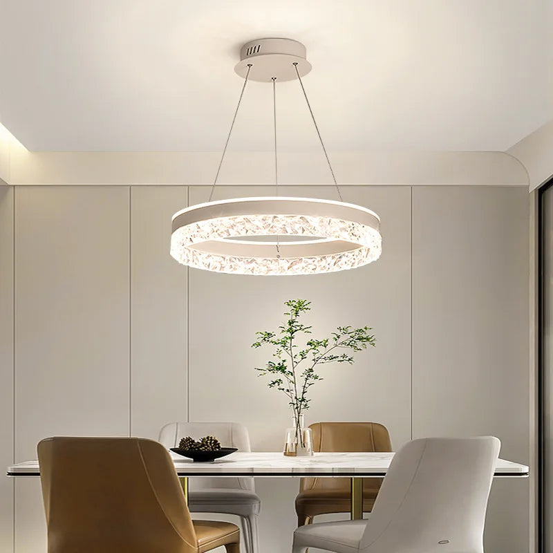 Layered Halo Ring LED Chandelier – Dimmable Multi-Tier Modern Pendant Light for Dining Room, Foyer & Living Room | Thomler