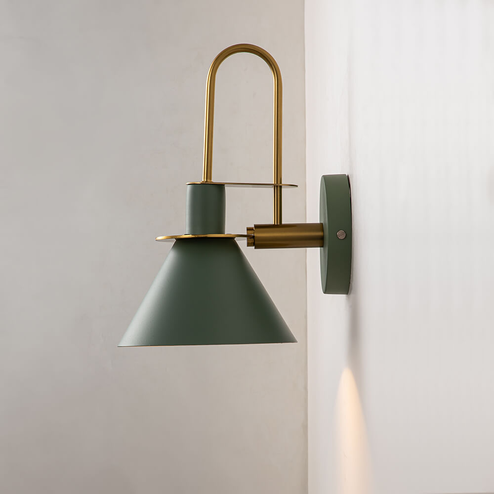Wall Lamp Metal 31.0 cm Black Green White Brass Bedroom Hallway Mid Century Gooseneck Reading Light | Thomler