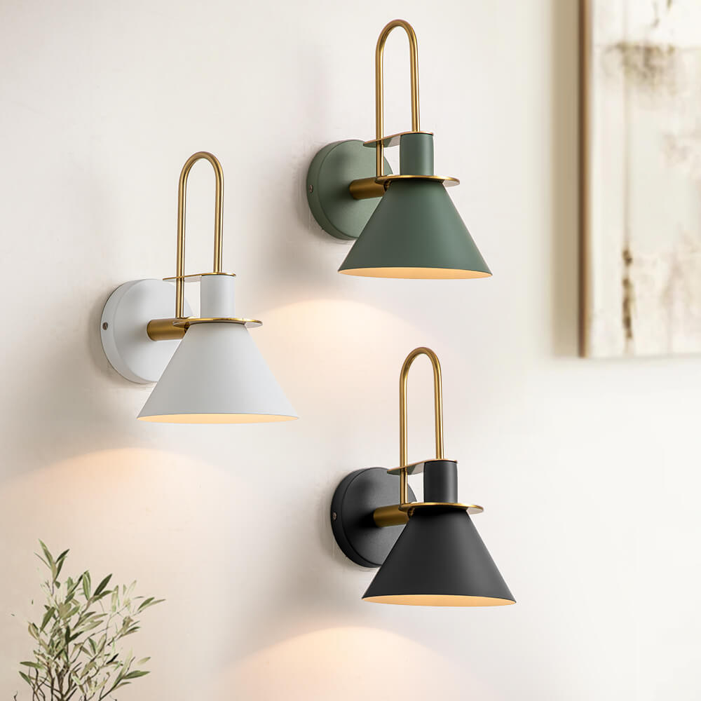 Wall Lamp Metal 31.0 cm Black Green White Brass Bedroom Hallway Mid Century Gooseneck Reading Light | Thomler