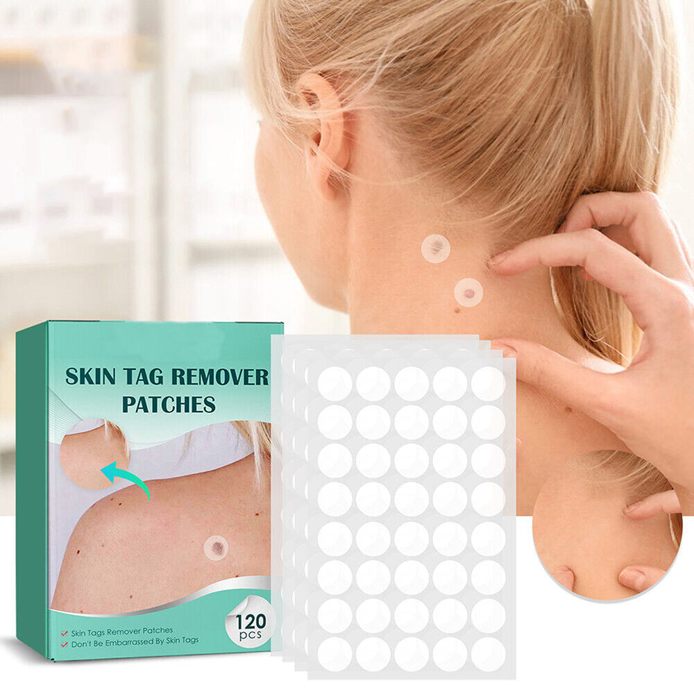 Hydrocolloid Skin Tag & Wart Remover Patches 120-Pack | Gentle Spot Treatment for Home Use | Invisible Adhesive Discs with Tea Tree Oil for | Thomler