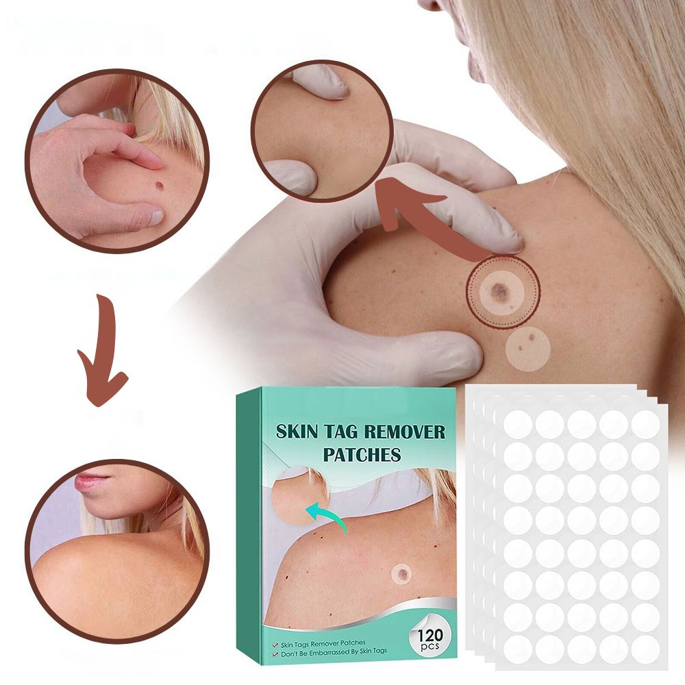 Hydrocolloid Skin Tag & Wart Remover Patches 120-Pack | Gentle Spot Treatment for Home Use | Invisible Adhesive Discs with Tea Tree Oil for | Thomler