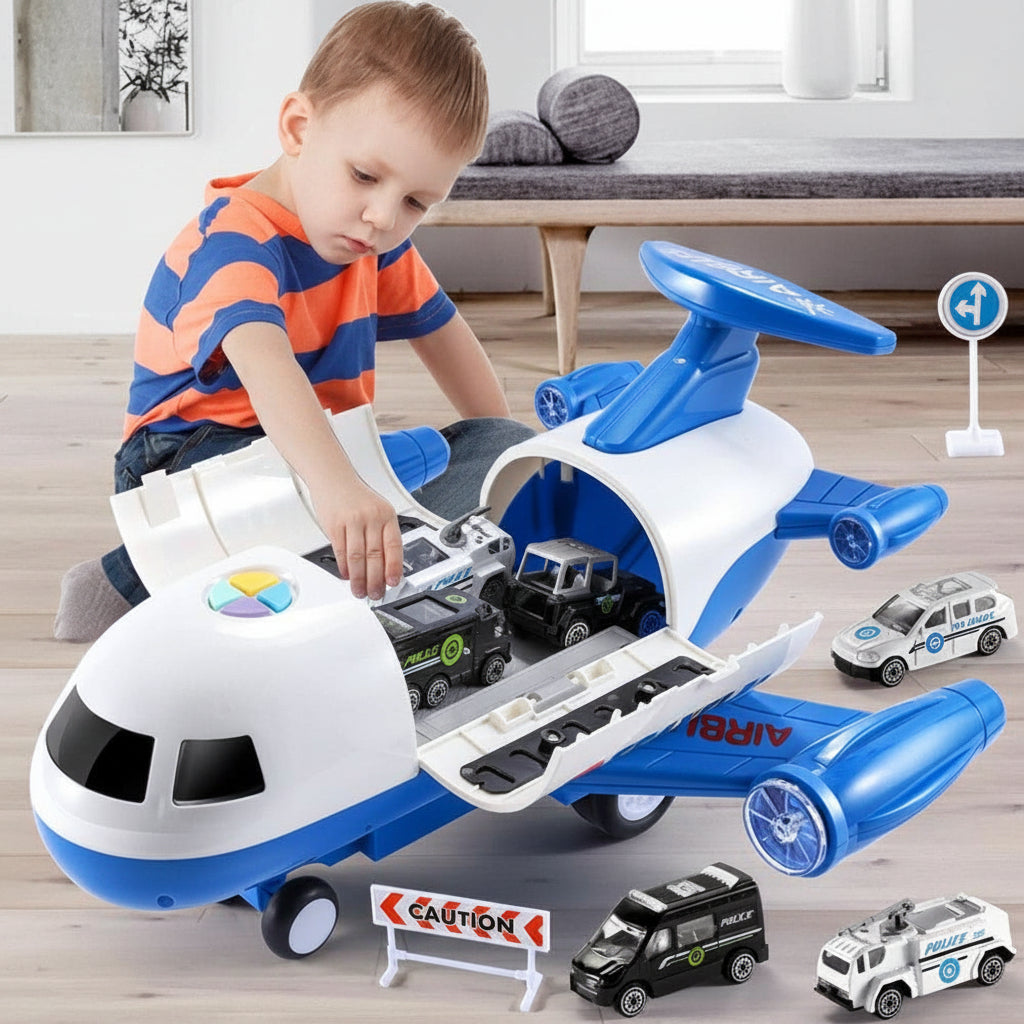 Kids Aviation Playset with Jumbo Jet, Emergency Vehicles & Mission Gear – Interactive Pretend Play for Boys & Girls Age 3-6, Educational | Thomler