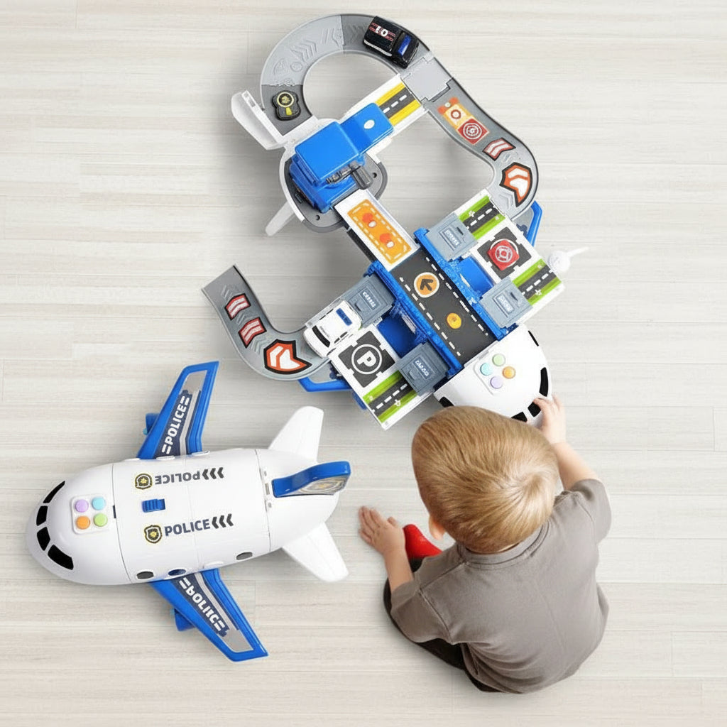 Kids Aviation Playset with Jumbo Jet, Emergency Vehicles & Mission Gear – Interactive Pretend Play for Boys & Girls Age 3-6, Educational | Thomler