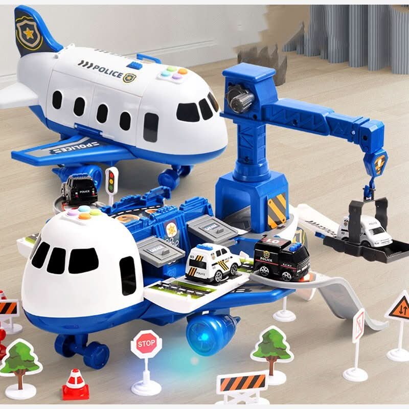 Kids Aviation Playset with Jumbo Jet, Emergency Vehicles & Mission Gear – Interactive Pretend Play for Boys & Girls Age 3-6, Educational | Thomler