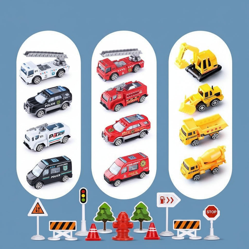 Kids Aviation Playset with Jumbo Jet, Emergency Vehicles & Mission Gear – Interactive Pretend Play for Boys & Girls Age 3-6, Educational | Thomler