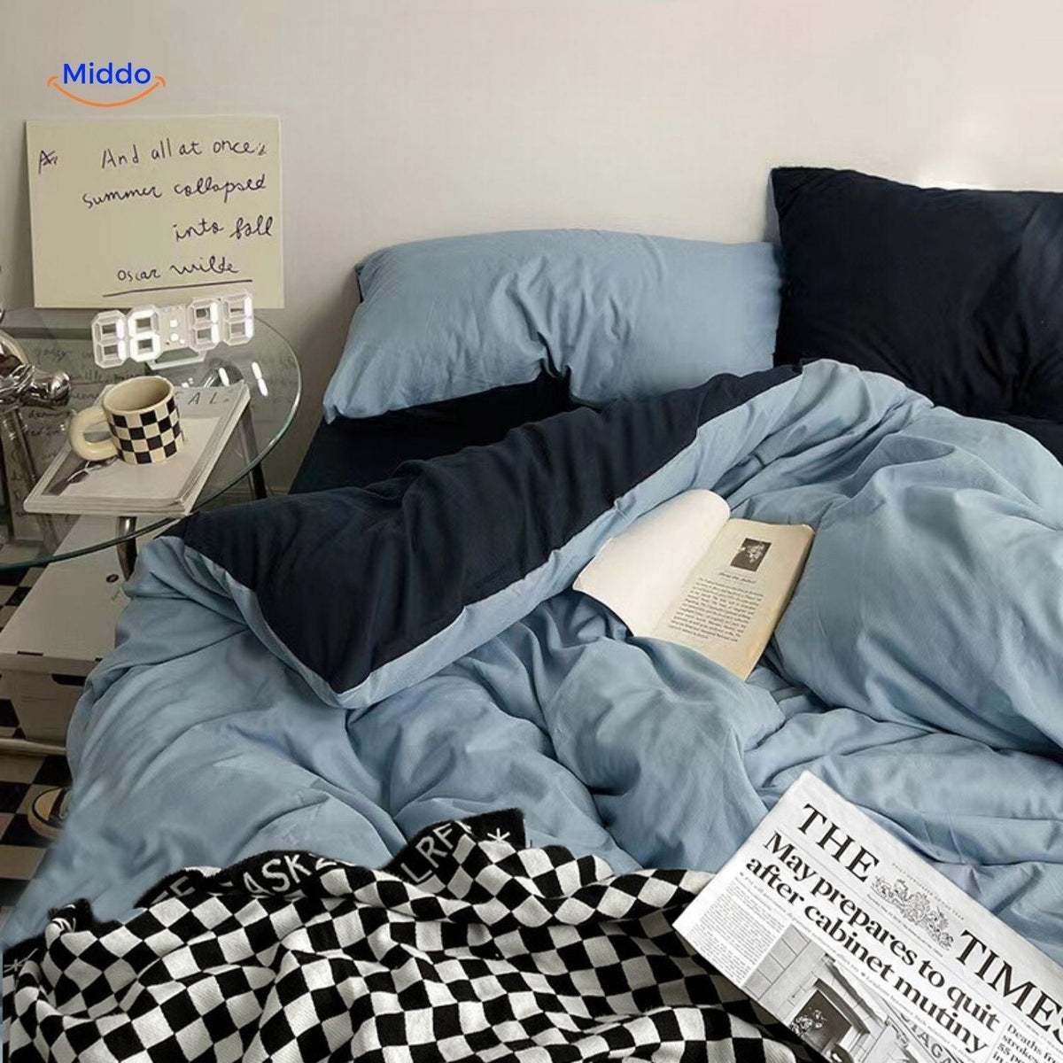 Premium Washed Cotton Dorm Bedding Set – Breathable, Ultra-Soft & All-Season Comfort for Twin & Full Beds | Thomler