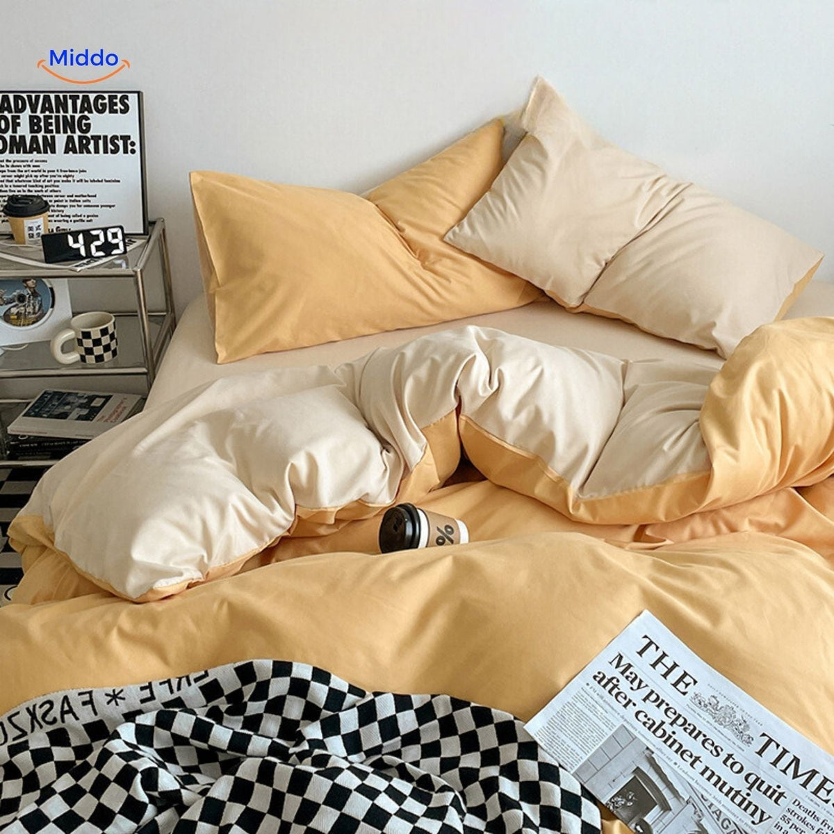 Premium Washed Cotton Dorm Bedding Set – Breathable, Ultra-Soft & All-Season Comfort for Twin & Full Beds | Thomler