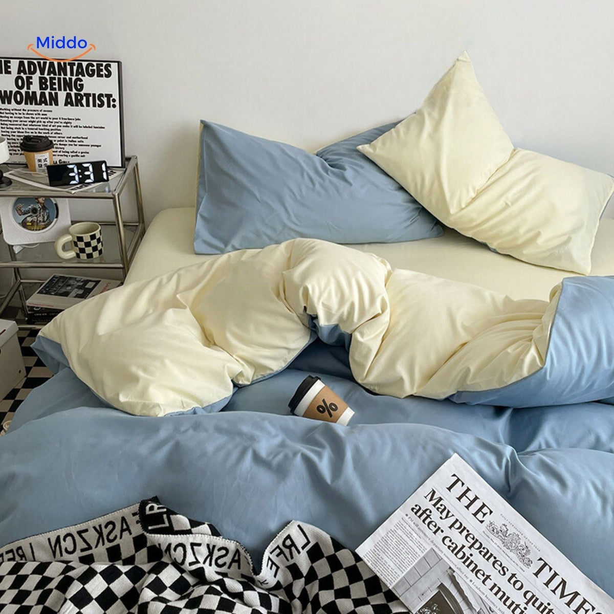 Premium Washed Cotton Dorm Bedding Set – Breathable, Ultra-Soft & All-Season Comfort for Twin & Full Beds | Thomler